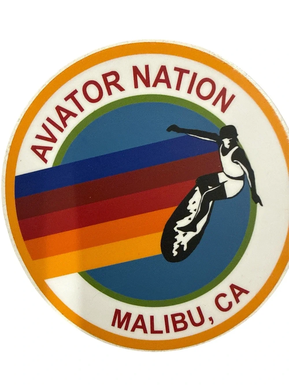 Aviator Nation Blue, Red, Orange, Yellow Surf Logo Sticker - Picture 2 of 2